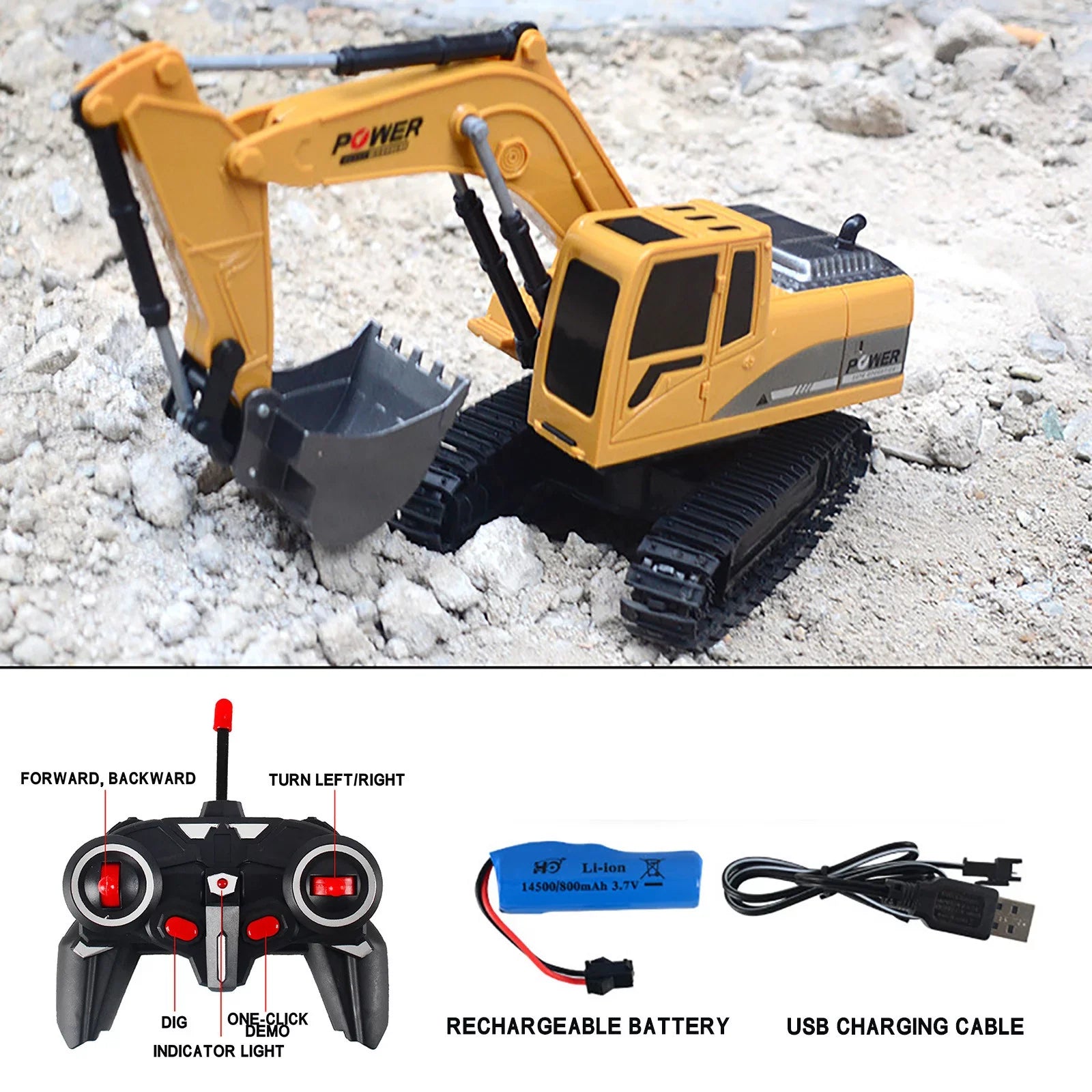 Electri RC Engineering Mini Trucks Christmas RC ExcavaTOr Alloy YHAIOGS Car 1:24 Plastic