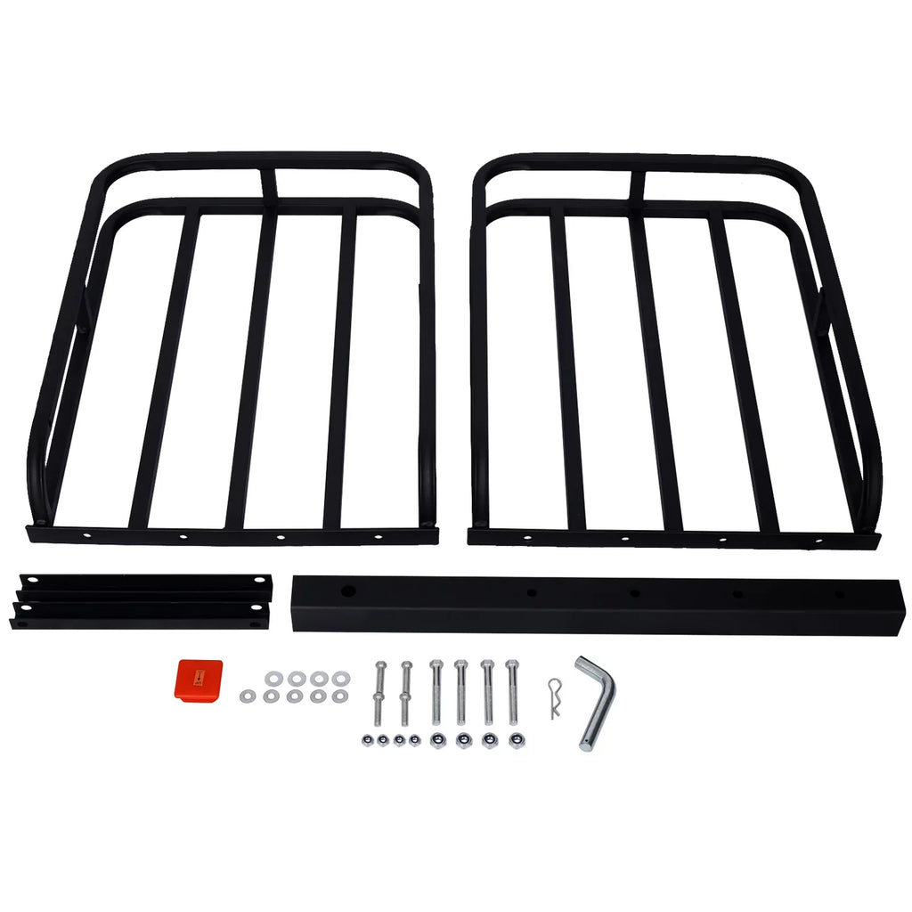Mount Capacity, Cargo Rear Vans, RV's, - Rack Load Cargo Carrier, 2" Luggage Rack Steel SUV's, Hitch Basket Cars for Trucks, Black Receiver 500-lb with Hitch