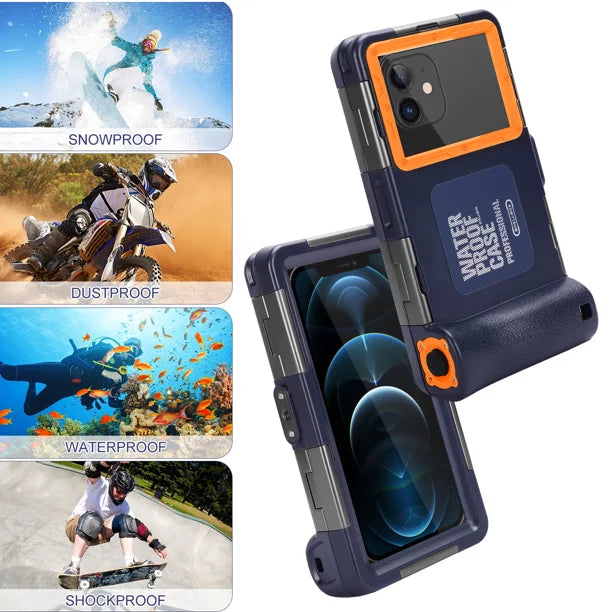 Professional to Up Video for with 6.9 Diving Housing Cobalt Lanyard Swimming Case Waterproof Surfing Snorkeling 50 And LCD all Inch Phones Photo [15m/50ft] UrbanX Archos Underwater Protective