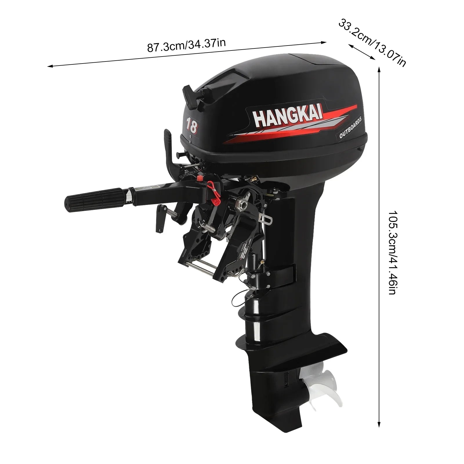 Long Alloy Motor System 18 w/CDI 246cc Outboard Stroke Cooling Boat 2 Shaft Aluminum Engine Water HP Wuzstar Boat Fishing Motor,