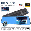 HD Cam Dual Rear Video 1080P DVR Dash Recorder Fithood Mirror Front Rearview Car Camera