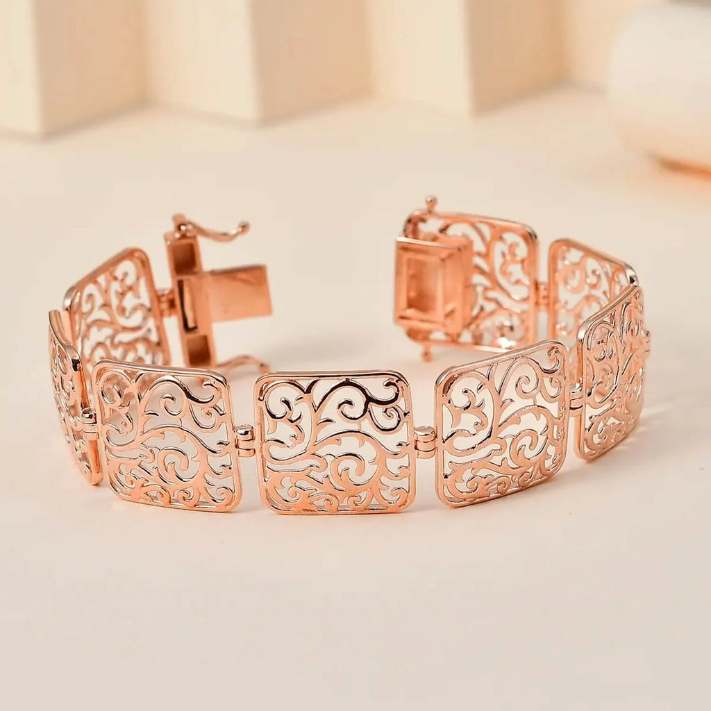 Mom Birthday Rose 6.5" Jewelry Bracelet LC Mothers Size Gifts for Shop Day Gold 18K Plated