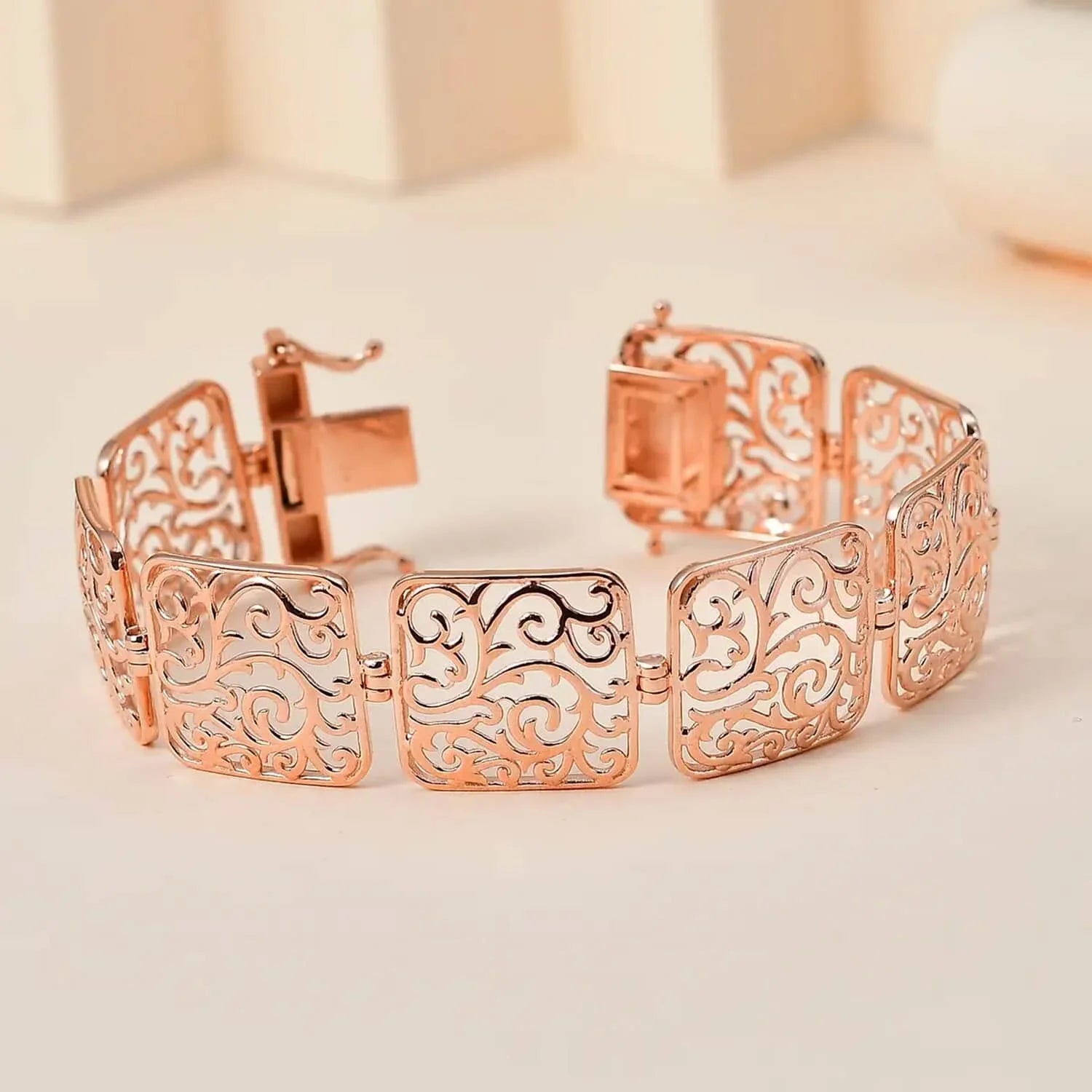 Mom Birthday Rose 6.5" Jewelry Bracelet LC Mothers Size Gifts for Shop Day Gold 18K Plated