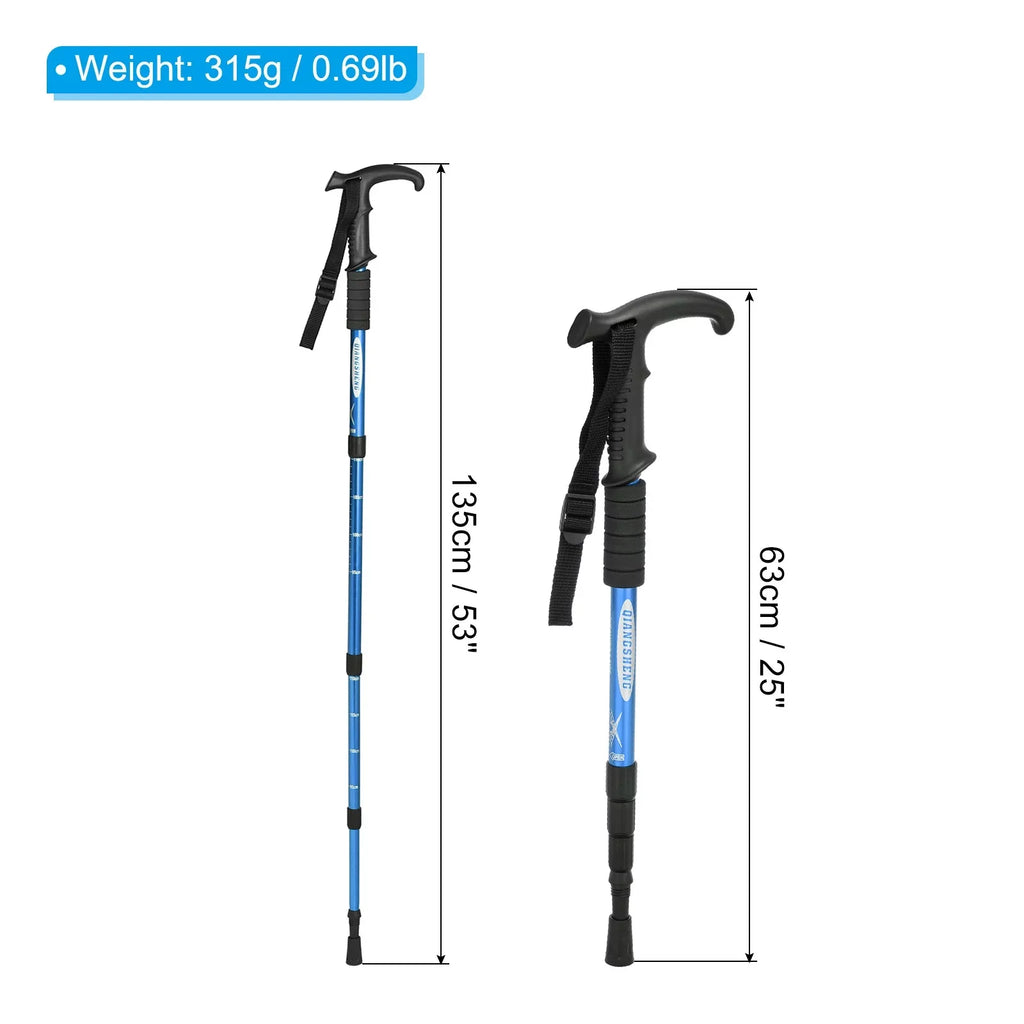 Hiking Telescopic Collapsible Handle, Poles Blue 43 Trekking Pole Uxcell T Inch