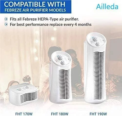 HHT290 Febreze FRF102B Purifier Filters Fits Purifier U Packs Replacement Air Series Filter & with HHT270W for Honeywell HRF201B, & Tower 4 Tabletop ,for Compatible Air Honeywell