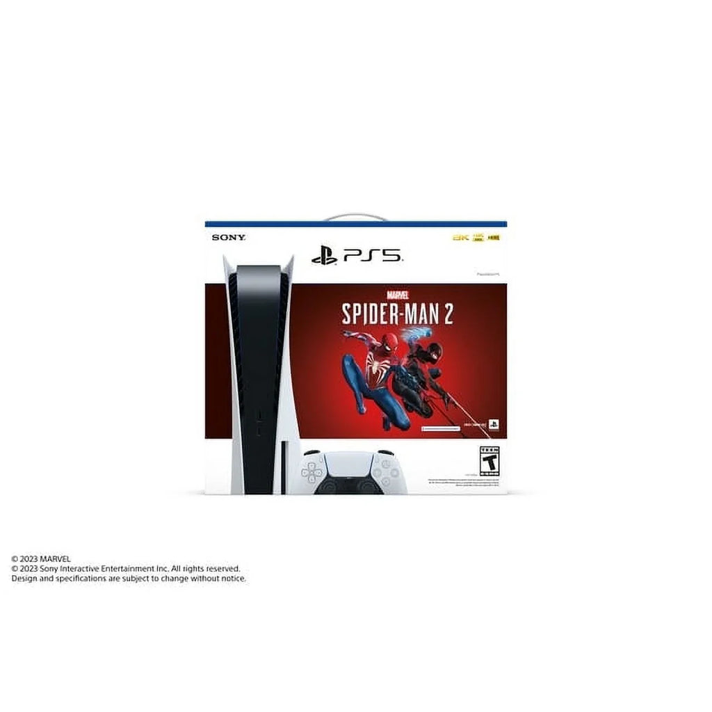 Console(Disc) with PlayStation_PS5 2 White Sony Gaming Marvel’s - Spider-Man Bundle Edition TEC