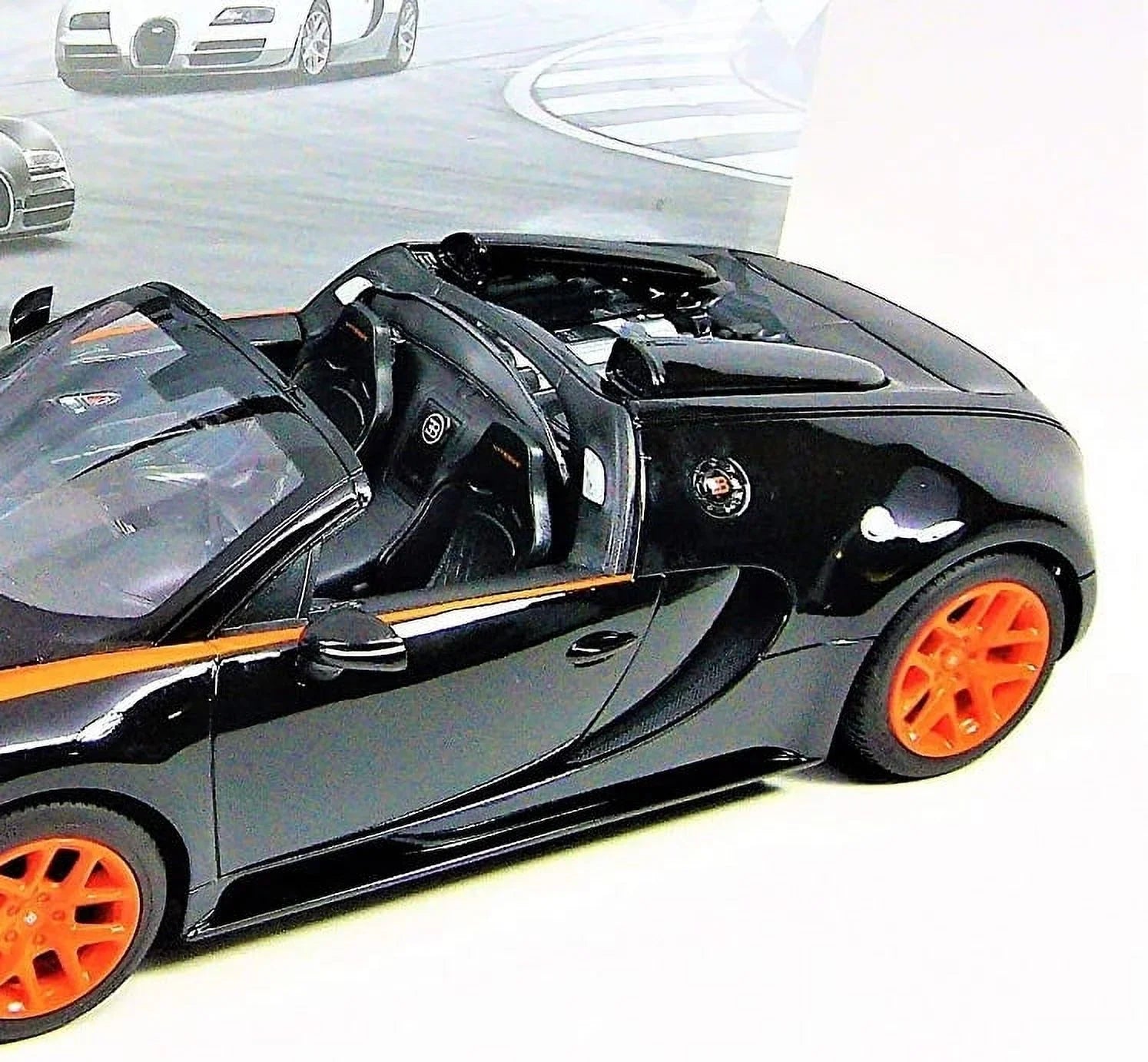 Bugatti Licensed Car Black/Orange Model RC Wheels Vitesse Wonder - Sport Grand Veyron 1:14