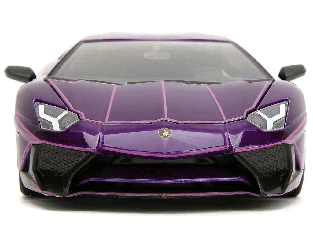 Series Aventador Car Diecast SV Pink by Lamborghini Jada Slips" Model with Purple "Pink 1/24 Graphics Candy