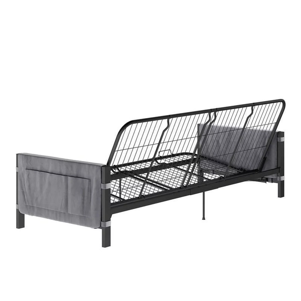 Futon Gray DHP Melbourne with Futon Storage Thermobonded in Mattress 6"