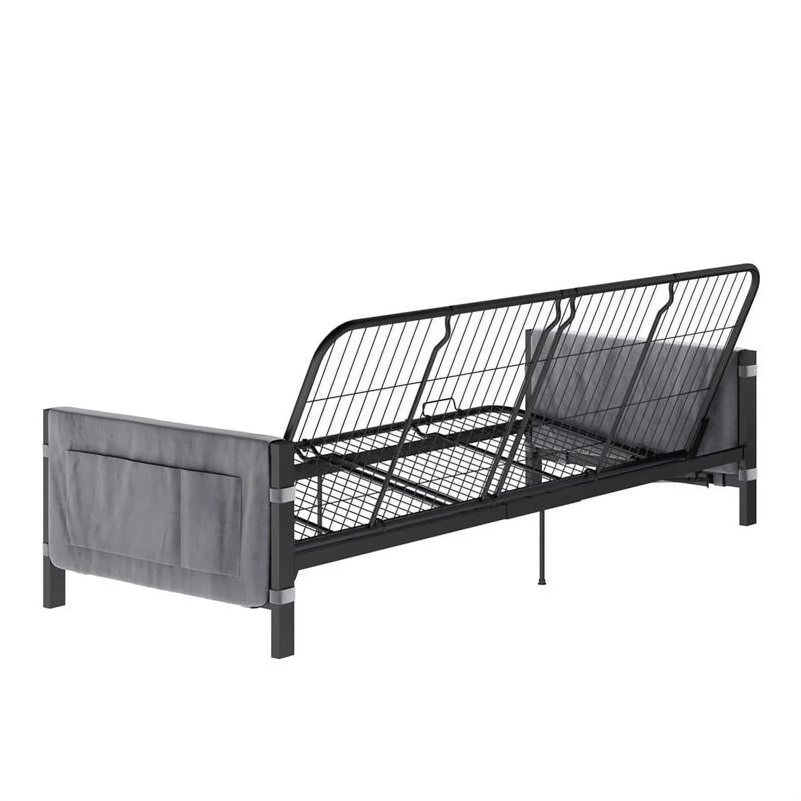 Futon Gray DHP Melbourne with Futon Storage Thermobonded in Mattress 6"