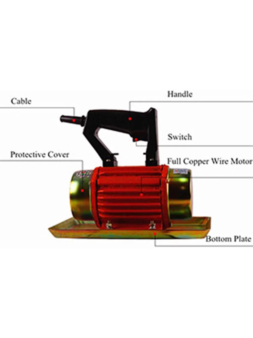 Plate Machine TECHTONGDA Flat Handheld Concrete Troweling Cement Vibrator 220V Vibrating