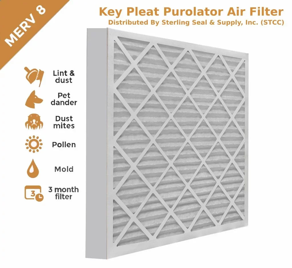 '- Pleat Purolator Air (6 Key 8 Filter Pack) MERV 12x20x2