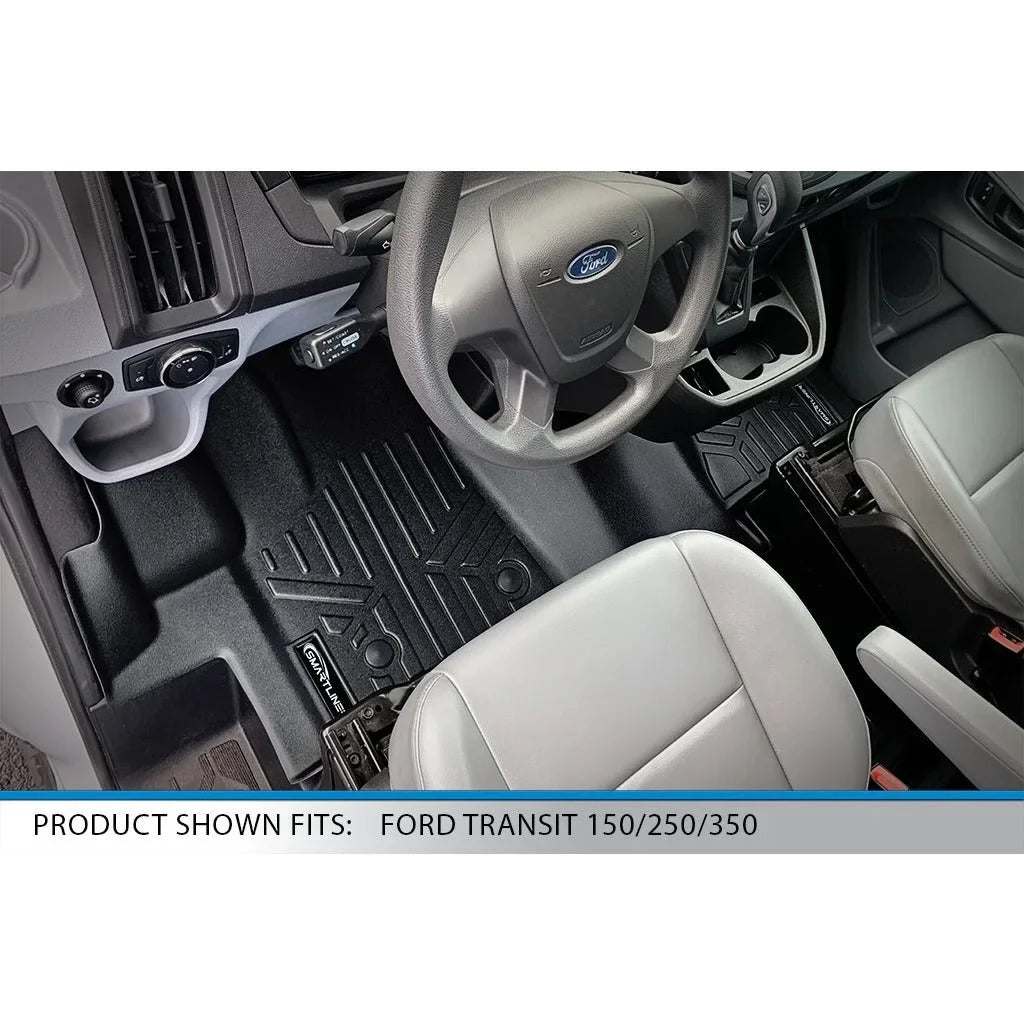 Row 2015-2019 150/250/350 (No 1st Transit Compatible Black Liner With Full Transit Coverage 1 Connect) SMARTLINER Mats Floor Ford Piece