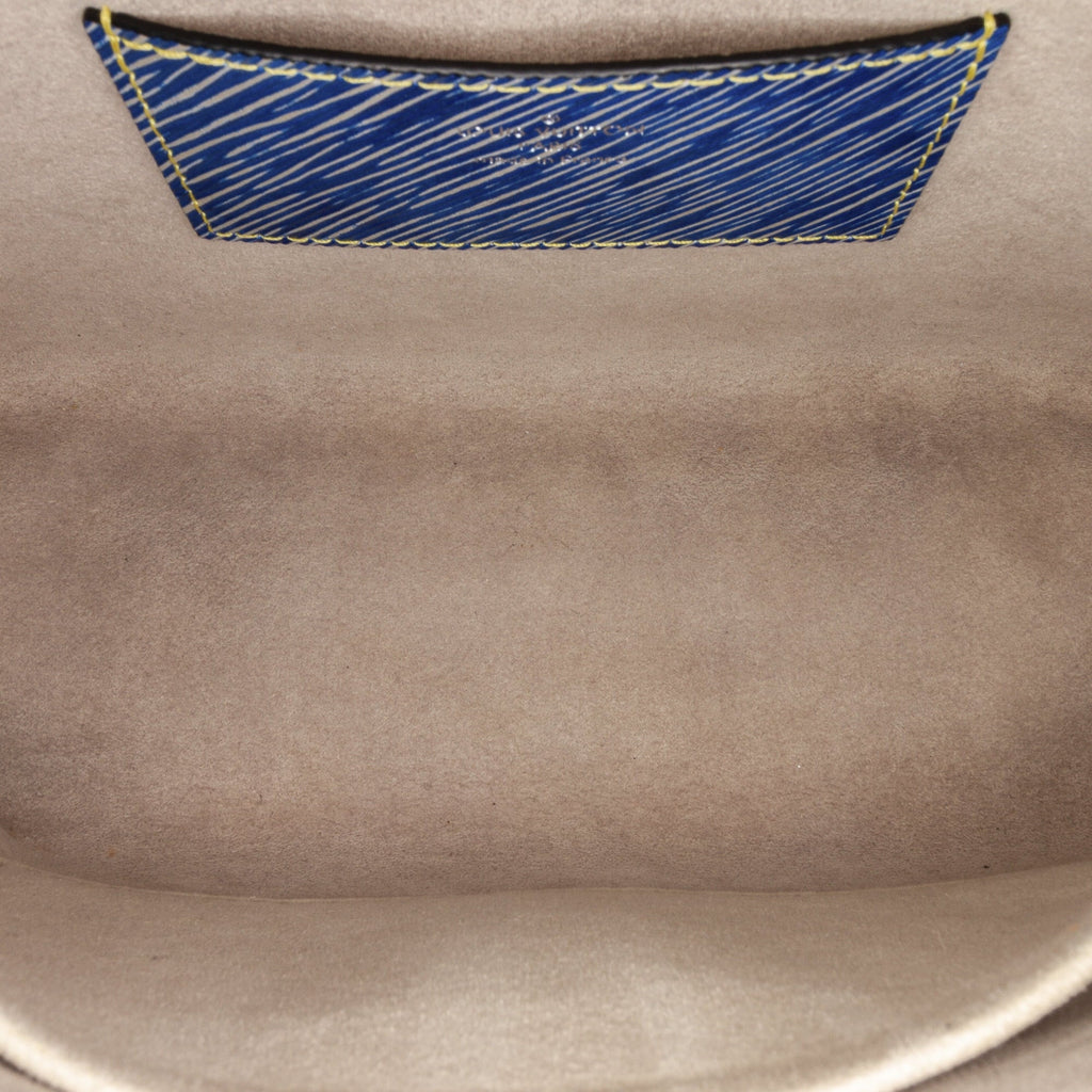 MM Louis Authenticated Leather (Good) Twist Bag Crossbody Pre-Owned Vuitton Unisex Epi Studded Blue
