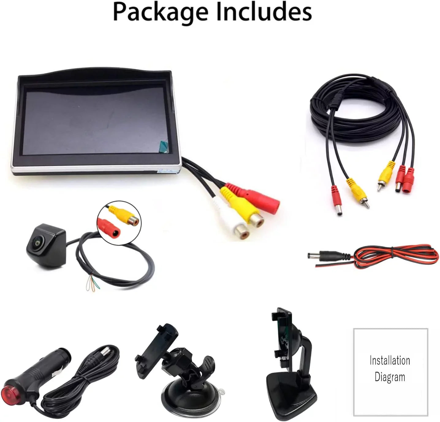 Small Kit with HD Camera 5 Pickups for Van Camper Bileeko RV 1080P Car Monitor Backup Wireless View Inch Rear