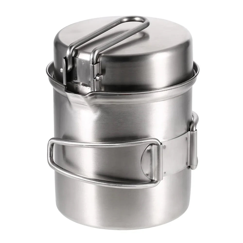 Burning Cooking and Set Fishing Portable Combo Pot Hiking Stove Arealer for Camping Stove Backpacking Wood