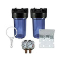 Release, Clear BB 10" 1" W/Pressure NPT Pressure Gauges, 2 Filter Wrench System 2 Housing Pack Brackets House Ports Whole 2 Brass