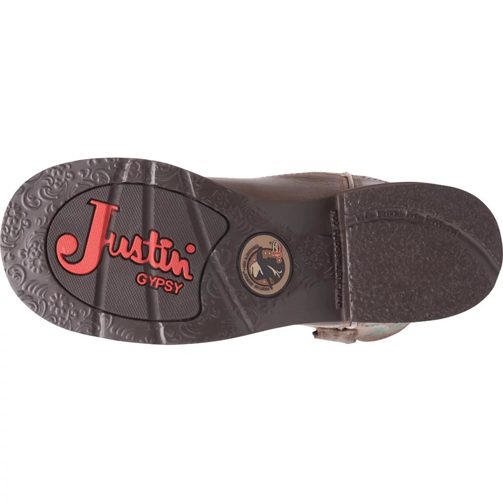Justin Calf Mid Toe Round Boots Boots Heel Gemma 1-2" Low Casual Womens