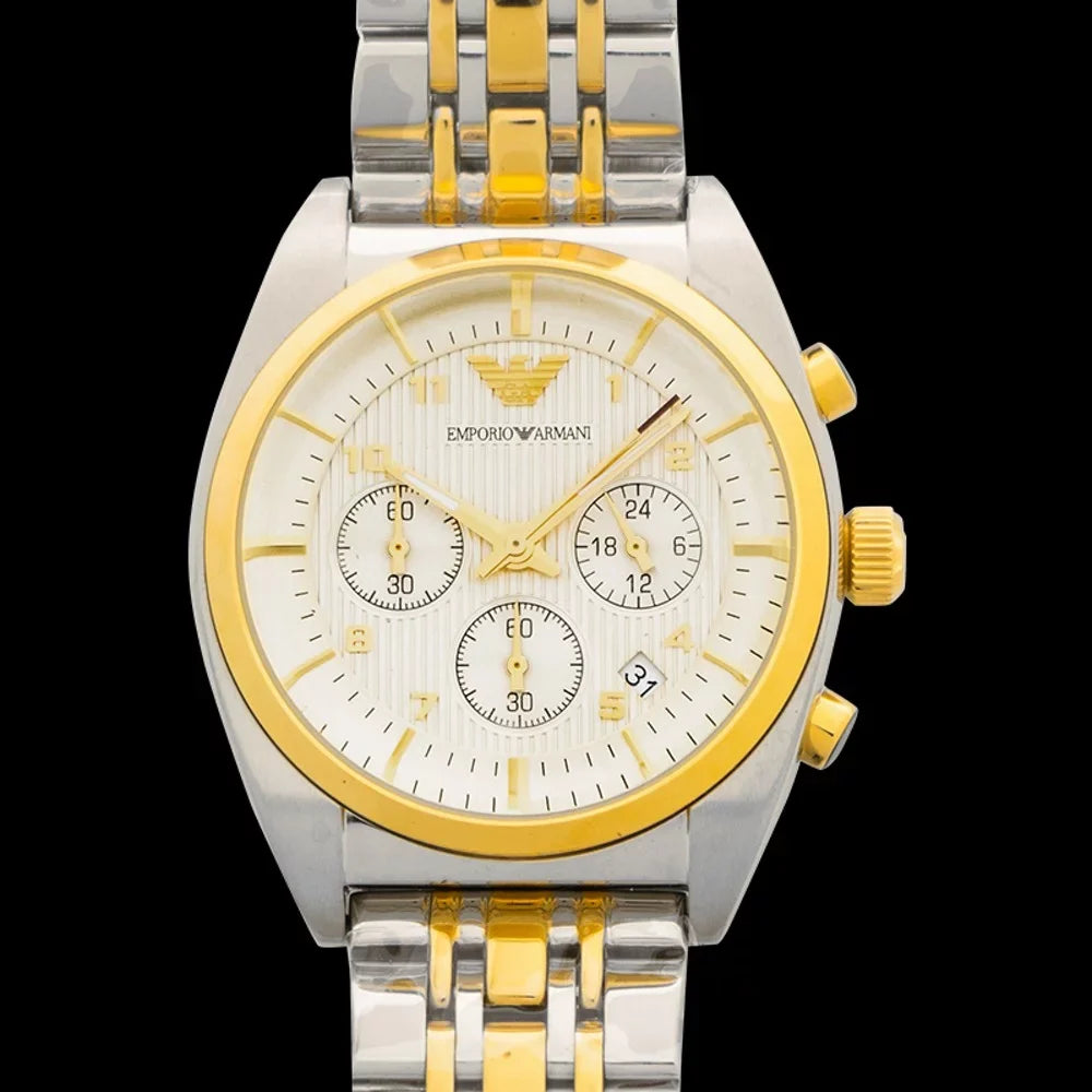 Chronograph Watch AR0396 43 Stainless Armani Steel mm Classic Emporio