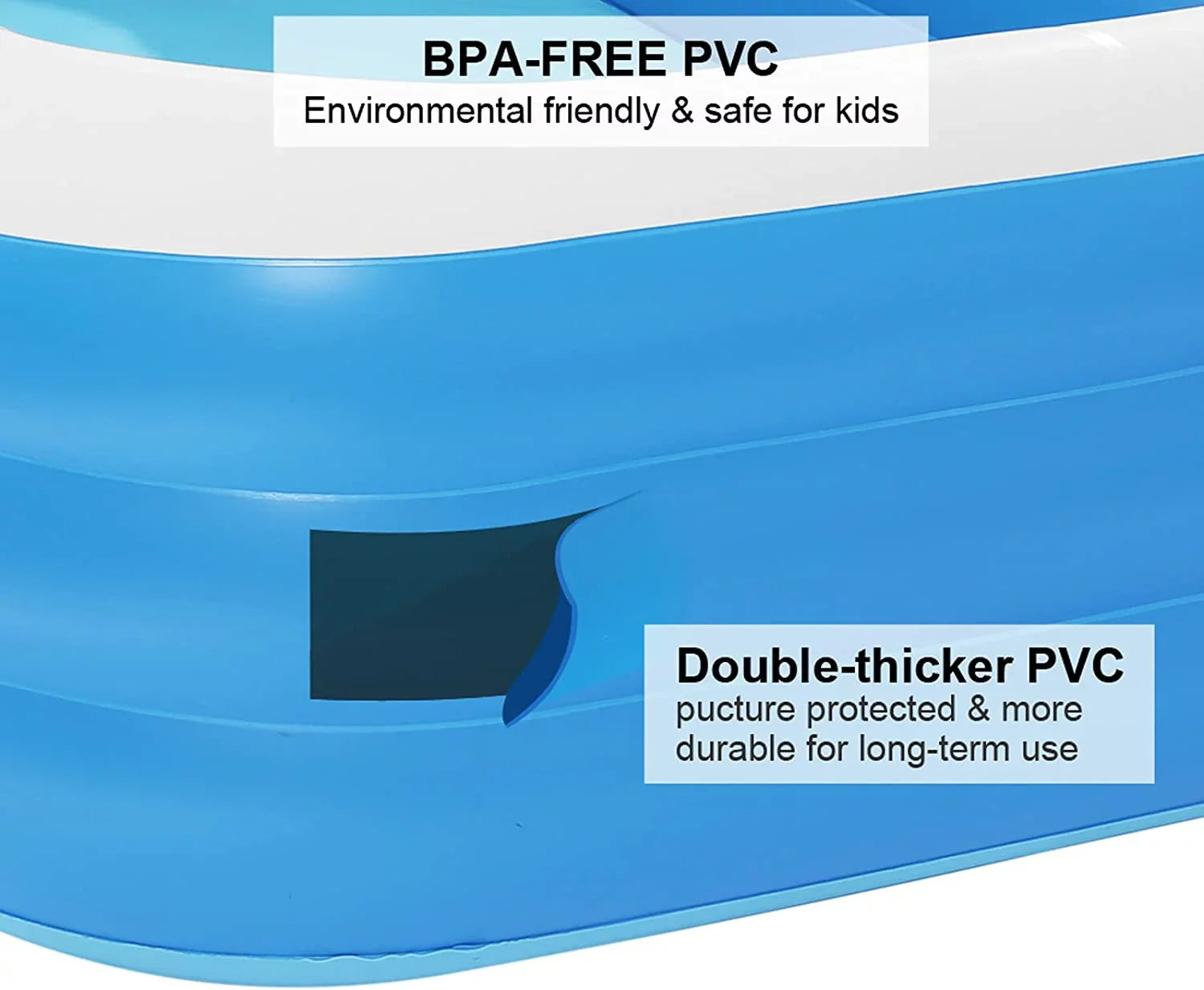Blue Inflatable Moselota Swimming Wall - x 72" Pool 22" 120" x 0.4mm Thickness