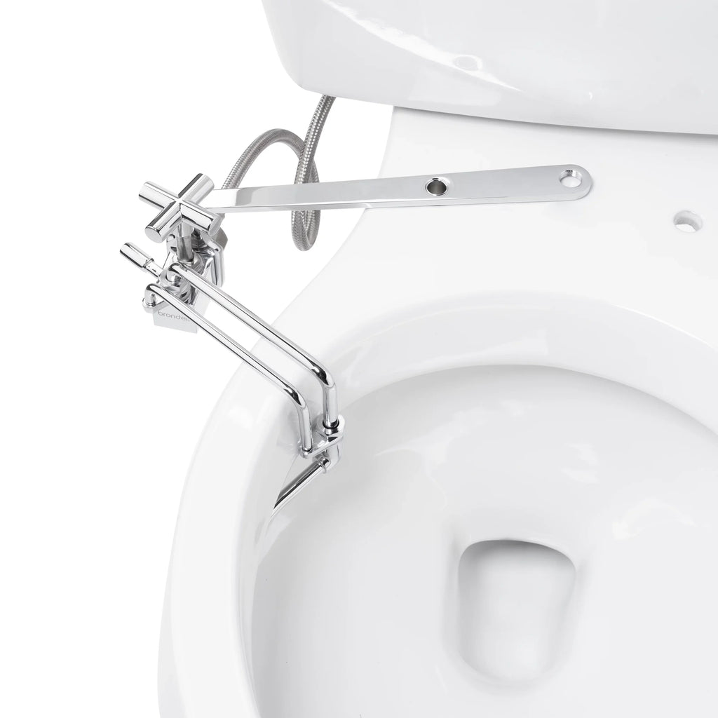 Silver Side-Mounted Temperature Wand, in Bidet Metal Spray All Brondell Attachable Ambient with Adjustable