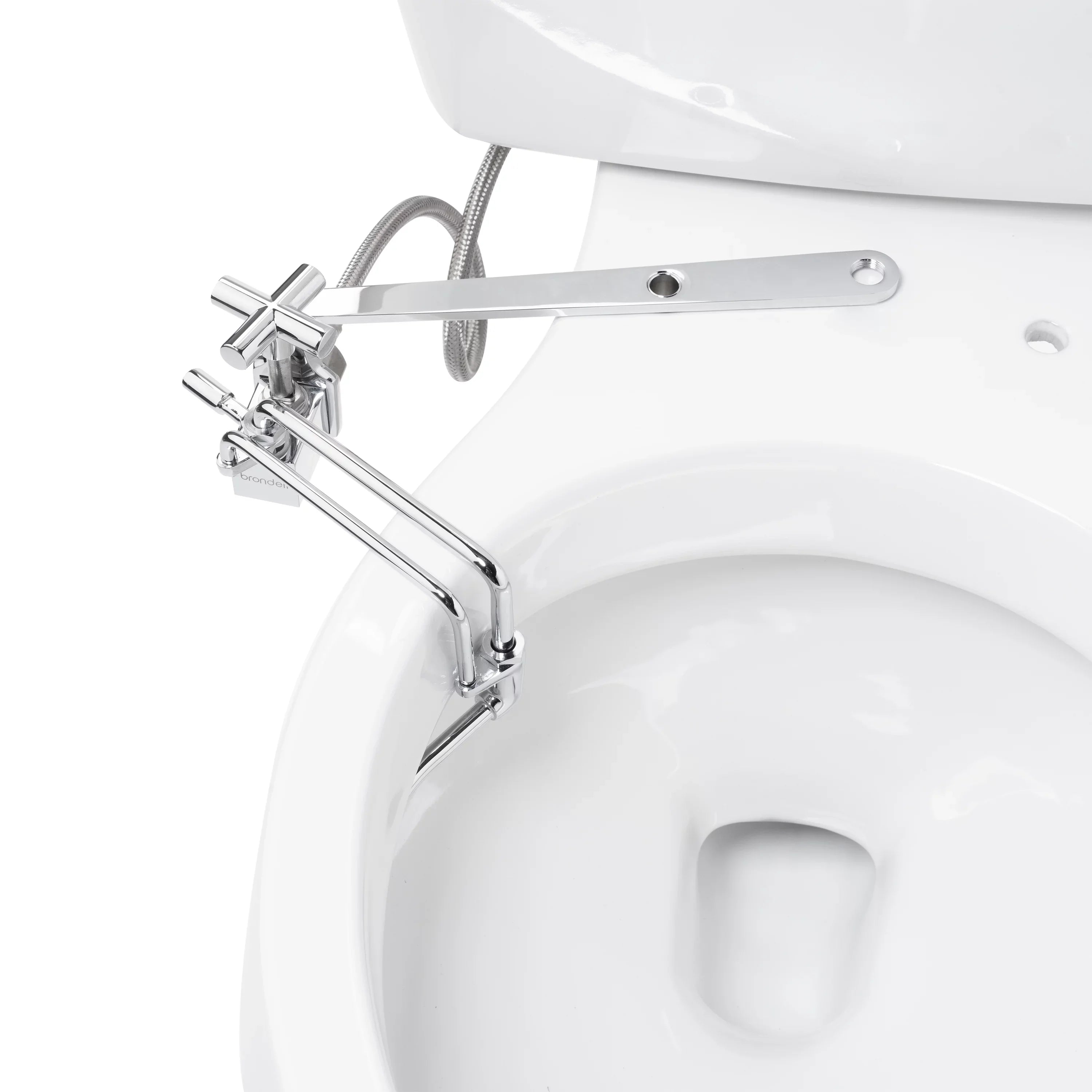 Silver Side-Mounted Temperature Wand, in Bidet Metal Spray All Brondell Attachable Ambient with Adjustable