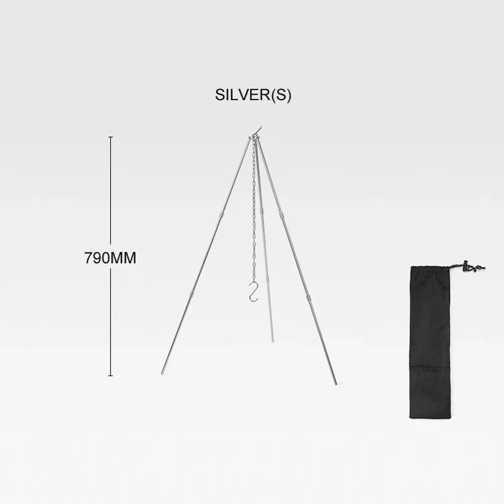 Bonfire Pot Bracket Portable for Tripod Picnic Folding Detachable Arealer Campfire Hung Stand Alloy Camping BBQ Aluminum Rack