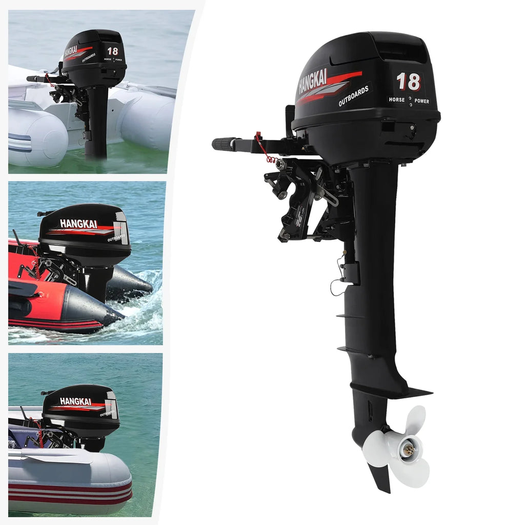 Long Alloy Motor System 18 w/CDI 246cc Outboard Stroke Cooling Boat 2 Shaft Aluminum Engine Water HP Wuzstar Boat Fishing Motor,