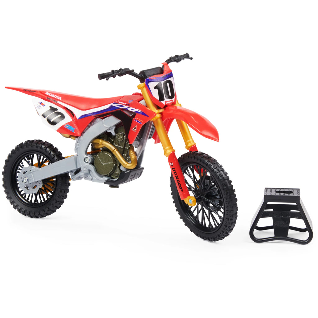 Justin Replica Die-Cast 1:10 Collector Stand Brayton Authentic Motorcycle Scale Supercross, with Display