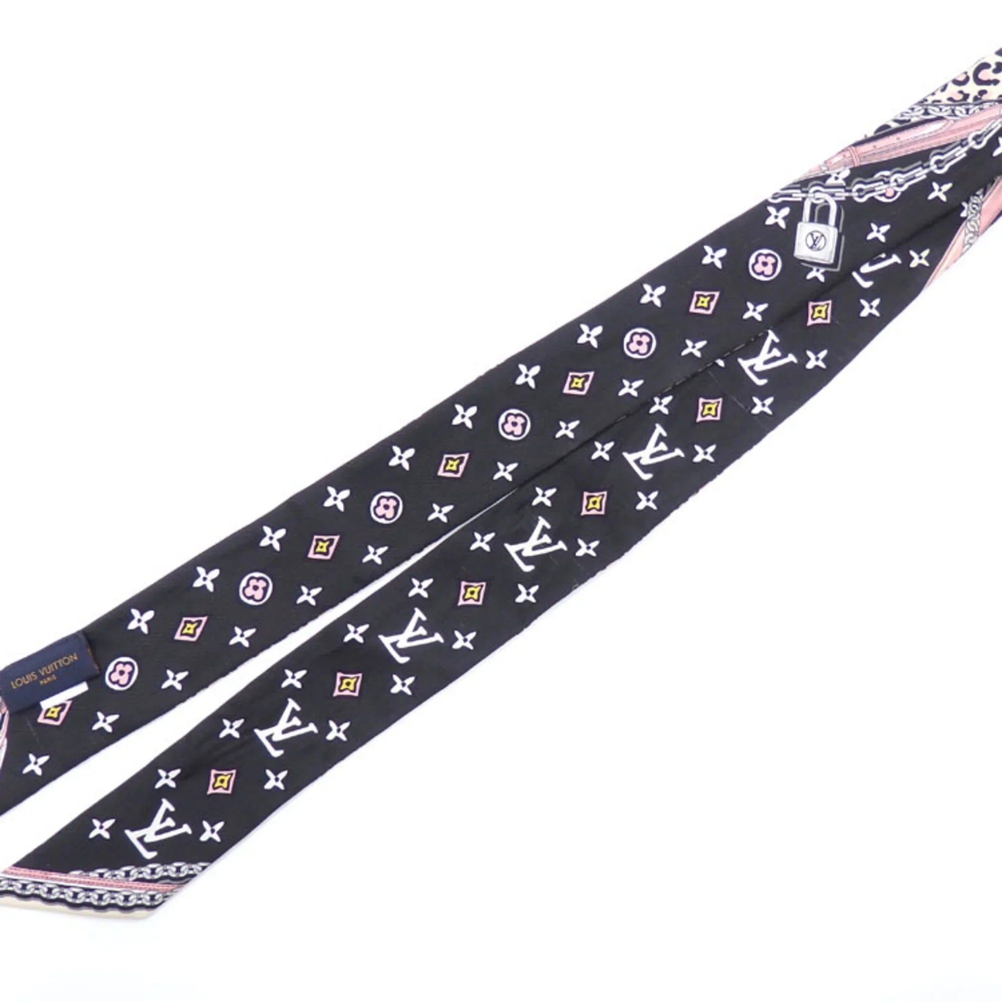 Vuitton Bandeau (Good) M00415 at BB Print Silk Leopard Scarf Multicolor Wild Pre-Owned Heart Muffler Louis Women's