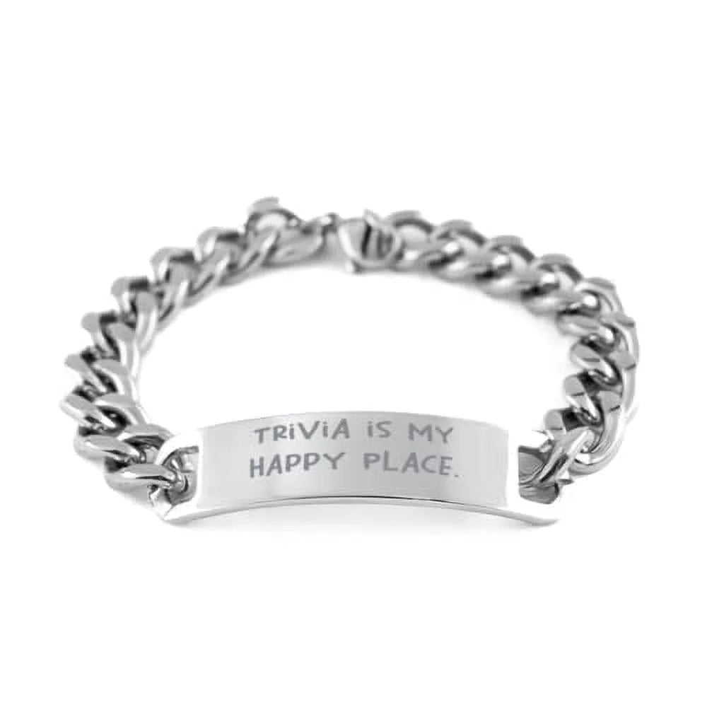 Cuban Chain Friends is Bracelet Engraved for Happy Motivational from, amangny My Bracelet, Trivia Place. Present Trivia