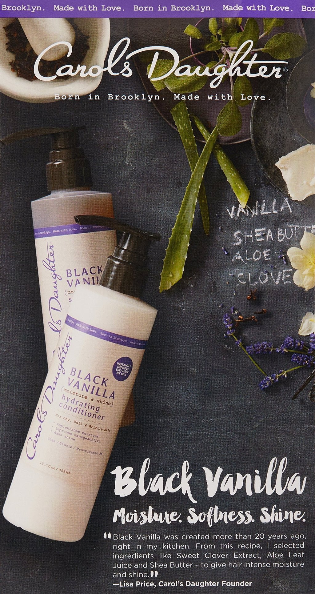 Hair Free Shampoo Vanilla & Shampoo Hair Dull Daughter Sulfate Conditioner Black and Conditioner Hair, May Shine Moisture Dry and (Packaging Hydrating Carol?s Set and Vary) For