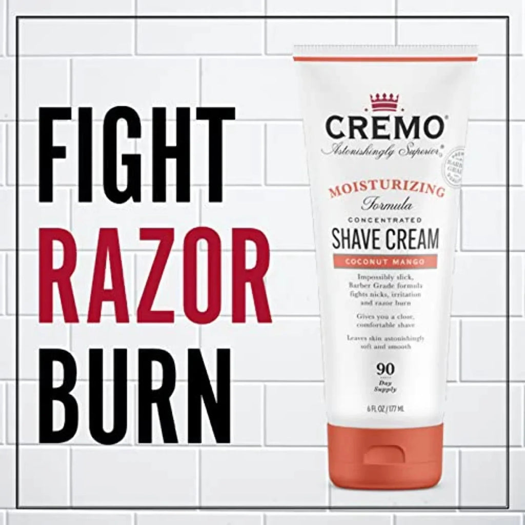 Moisturizing Burn, Women Ultra-Slick Shaving (Pack Astonishingly Cream, Fights for Shave Oz Superior Razor Cuts 2) Mango Cream 6 Cremo and Fl Coconut of Nicks,