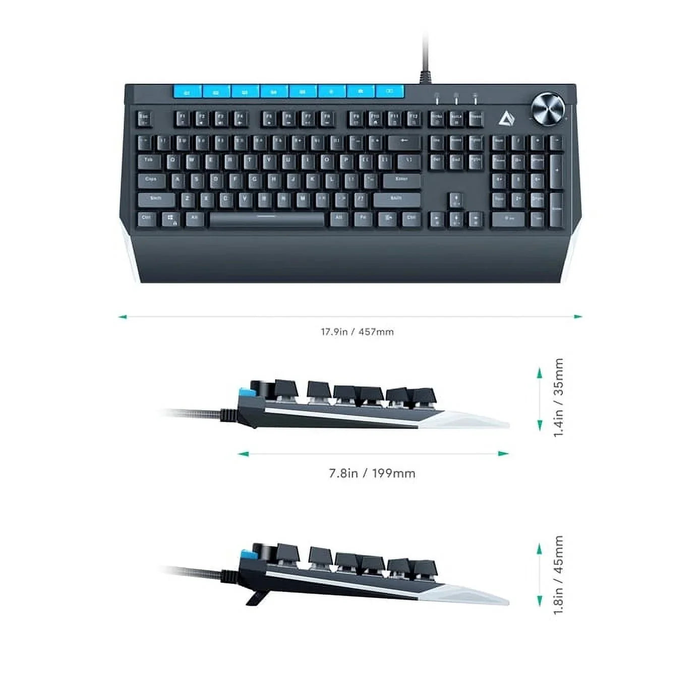 Mechanical 104key AUKEY KMG17 Volume Switches Blue Keyboard Button Control with