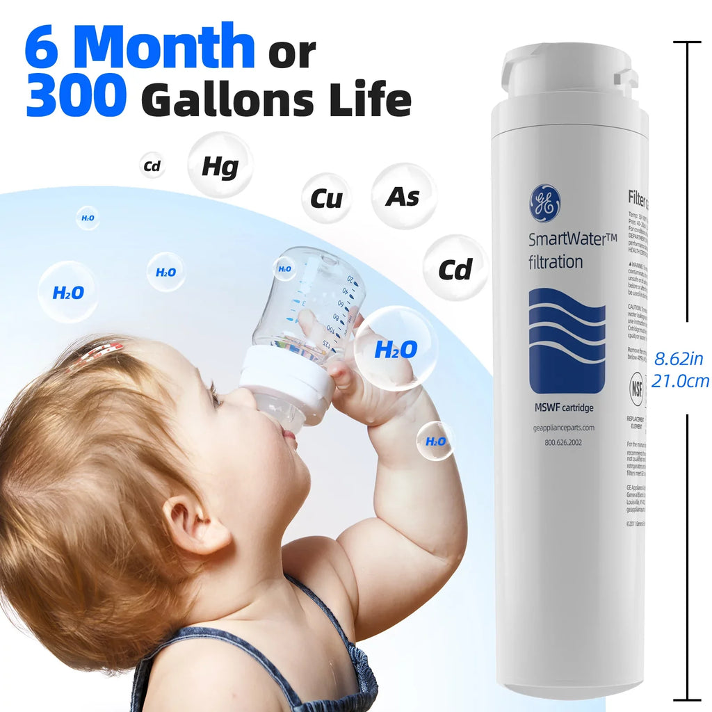 Filter, Pure RWF1500A Ice Tier1 Pack for 6 APF-1800, MSWF, Aquafresh AQUACREST Replacement AQF-MSWF Refrigerator GE WF282, Water of RWF1062, MSWF and Arrowpure