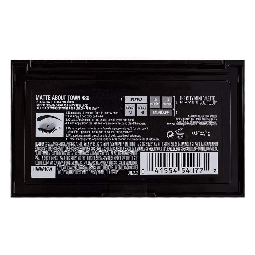 0.14 of Eyeshadow Town (Pack Matte 6) oz Maybelline Mini City About The Palette Makeup,