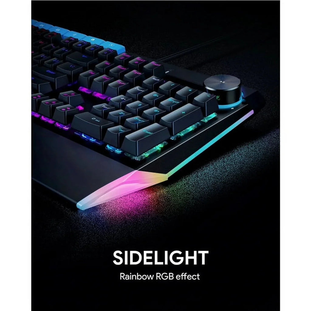 Mechanical 104key AUKEY KMG17 Volume Switches Blue Keyboard Button Control with