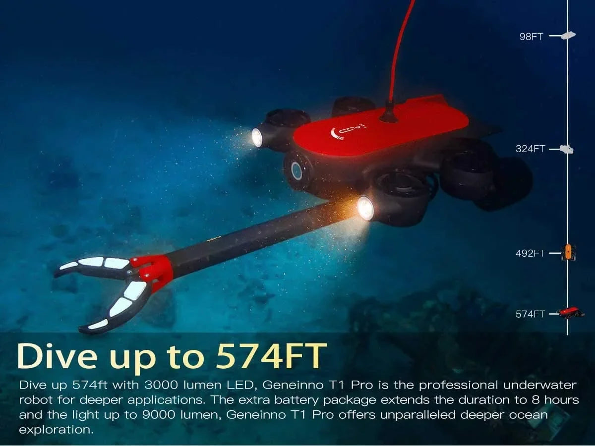 Real-time 200M Drone Professional 4K Pro with Titan ROV T1 Control Robot Remote Camera Steaming Underwater