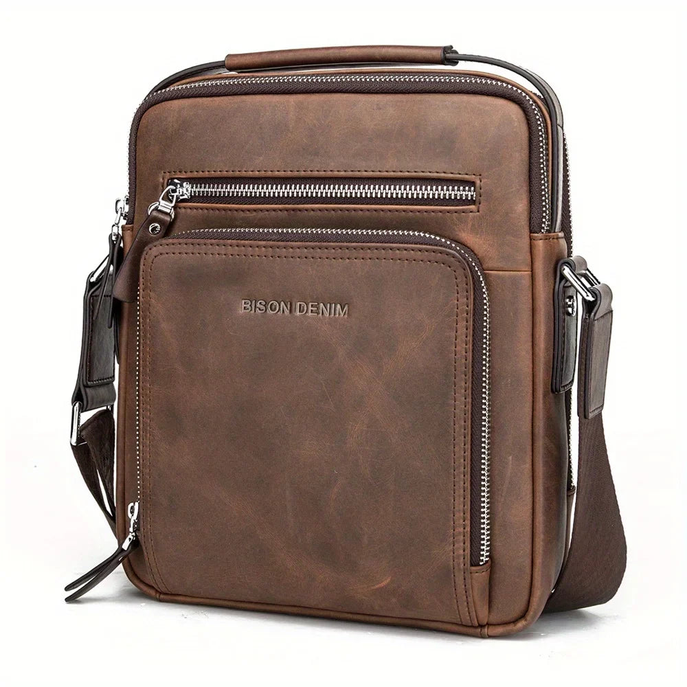 Crossbody Men‘s N2333-1ZF DENIM Casual MICHROE Bag Shoulder Bag Designer Messenger Cowhide Vintage Leather Genuine Handbags
