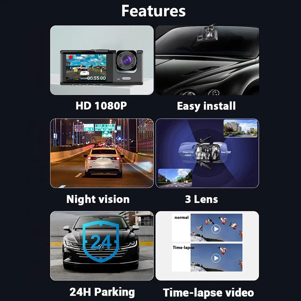 Recorder Auto Car for ammoon Driving Video WiFi, Cam 3 with Dash Safety Clear Camera