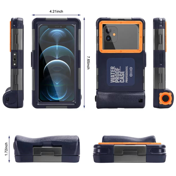 Protective for Snorkeling Sharp Photo Lanyard Surfing Inch all Phones Swimming Z2 6.9 Diving Video to Underwater Up Professional Waterproof Housing with UrbanX [15m/50ft] Case LCD And