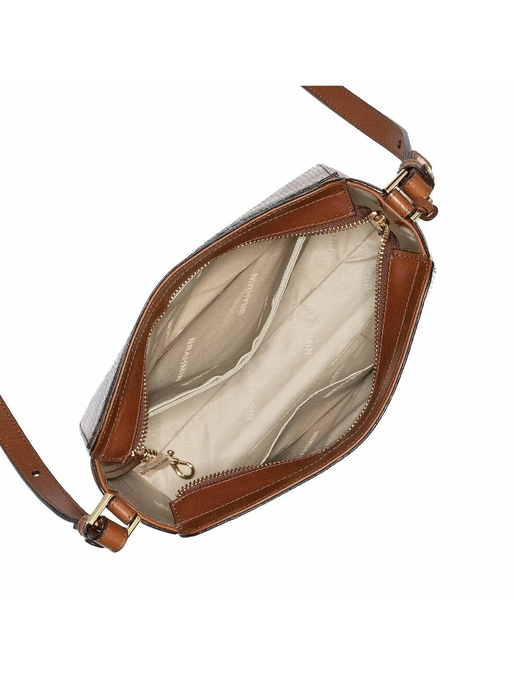 Carrie Handbag Snake Crossbody Leather Purse Brahmin Brown Crossbody Print