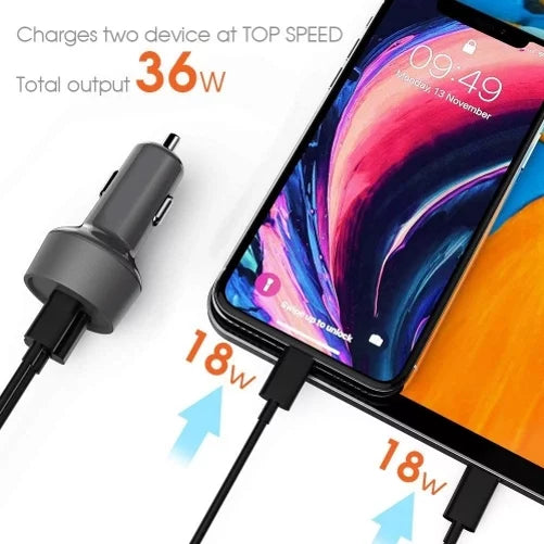 Power Cable 6T, DC 3 Plus Socket Quick 36W Nubia 8T 3S, Charger RedMagic Pro, McLaren, Type-C Adapter - USB 7T, Car / Red Pro, OnePlus Magic 8, PD for 5G 5T, 5S 2-Port 6, 7 J3N Plug-in