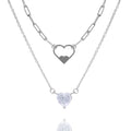 Blue Women, Double Inc Chain Link for Boutique Heart Omega Necklace Box Teens