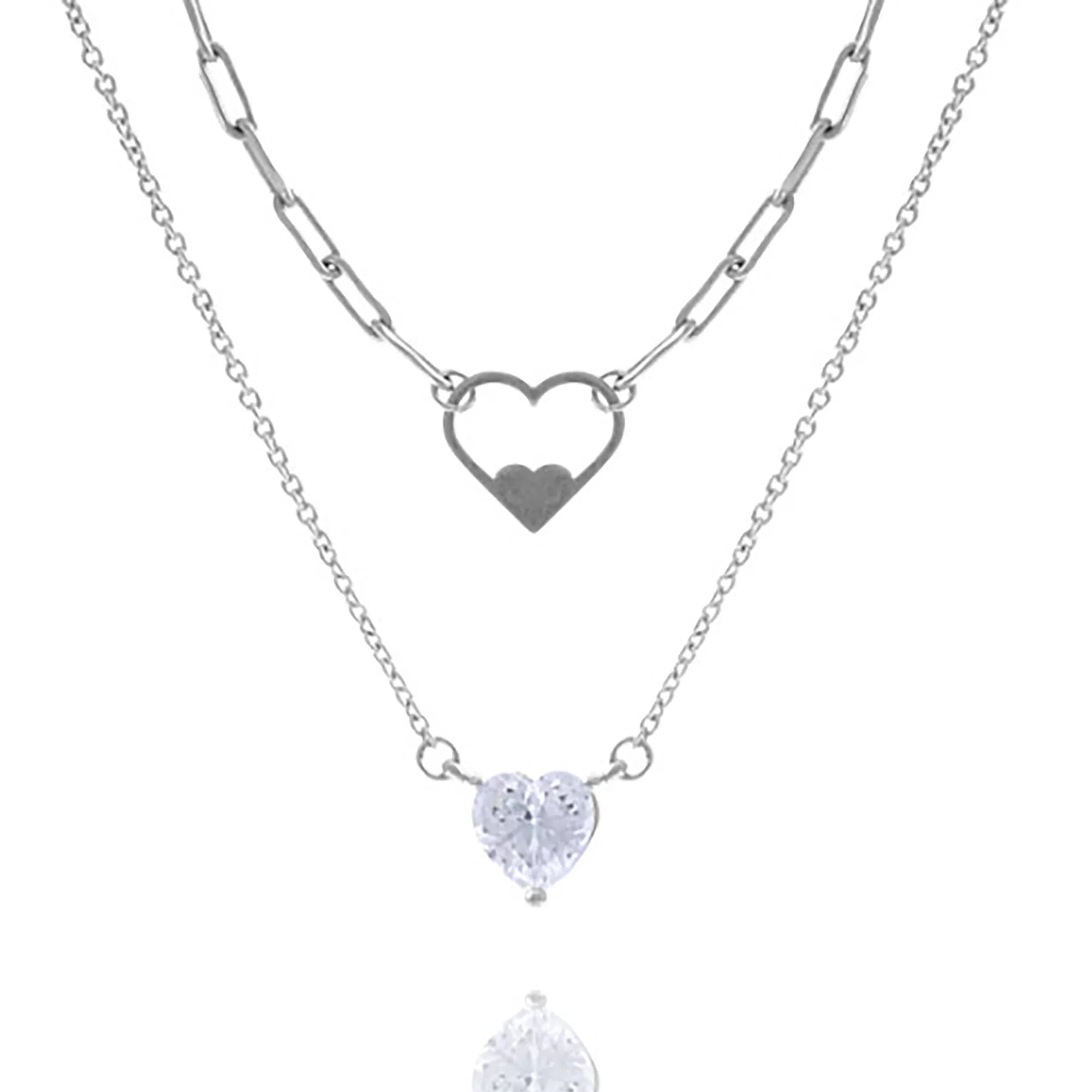 Blue Women, Double Inc Chain Link for Boutique Heart Omega Necklace Box Teens
