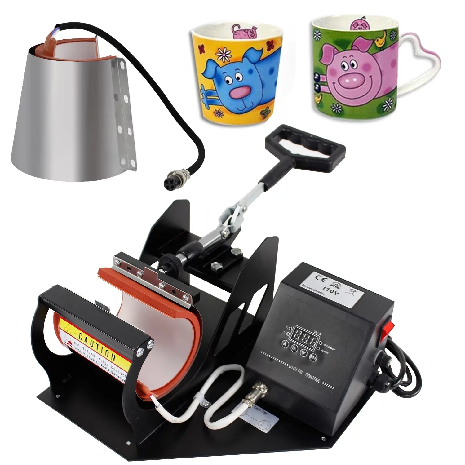 Machine ZENSTYLE Mug Heat Coffee Digital Sublimation 2 Cup Transfer Press 1 in
