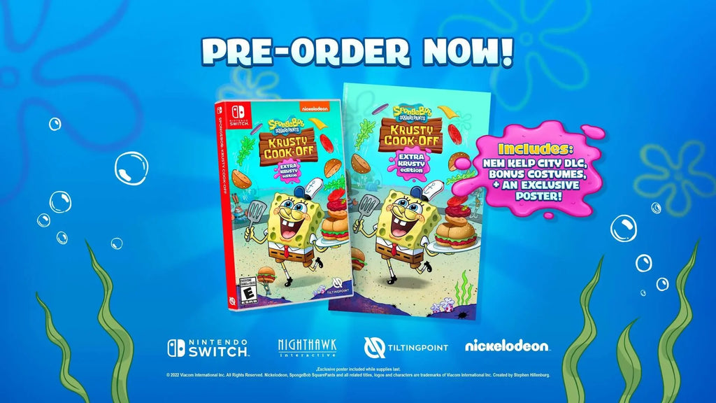 Interactive, Nighthawk SpongeBob Nintendo Krusty Krusty Cook-Off Switch, Extra Edition, 812303018978