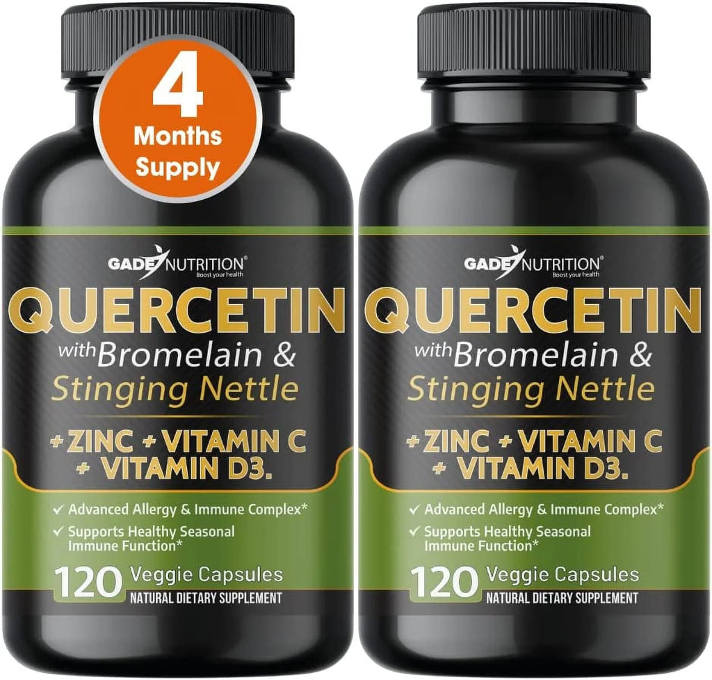 Quercetin Quercetin - - Nettle Gluten-Free, C Vegan) - Quercetin + 4 Vitamin Quercetin Zinc 240 Quercetin Bromelain - Month - Veggie D3 Zinc and - with Caps 500mg Supply Vitamin with (Non-GMO,