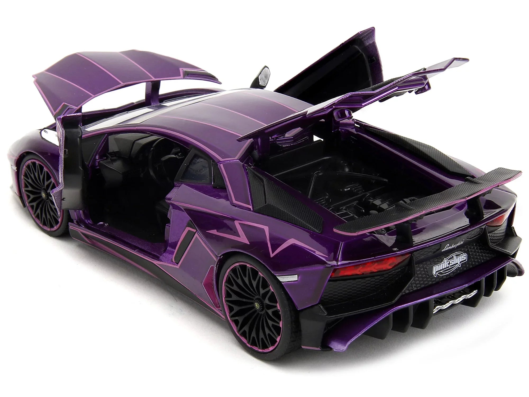 Series Aventador Car Diecast SV Pink by Lamborghini Jada Slips" Model with Purple "Pink 1/24 Graphics Candy