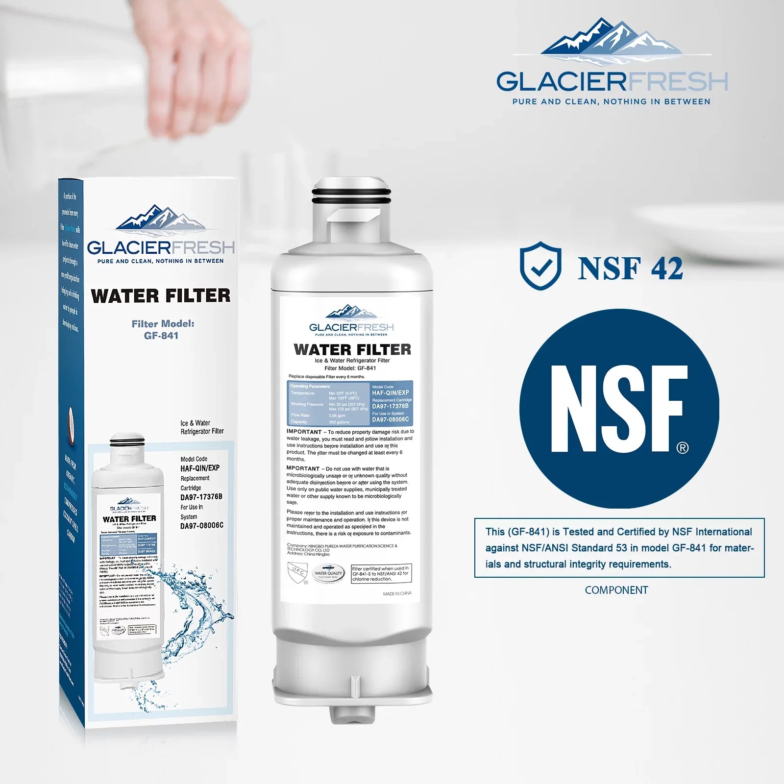 RF23M8090SG, RF23M8070SR, Filter Replacement HAF-QIN/EXP, DA97-17376B HAF-QIN FRESH RF23M8090SR for DA97-08006C, GLACIER Filtered (6Pack) Water RF23M8070SG, Refrigerator